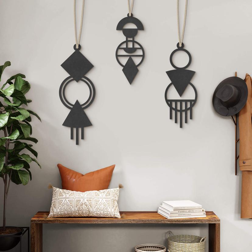 Decoración en madera - Macramé - geométrico