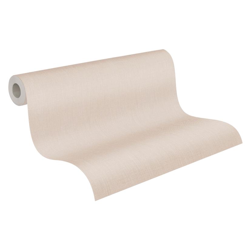 Papel pintado unitario con textura de lino beige - papel pintado moderno liso mate
