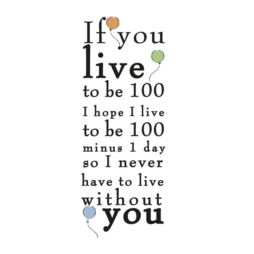 Adesivo murale - Winnie the Pooh - Live to be 100