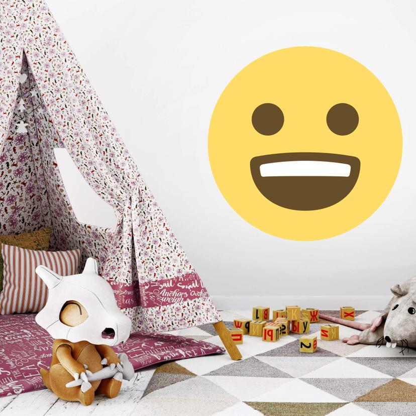 Muursticker Emoji Smiling Face 3