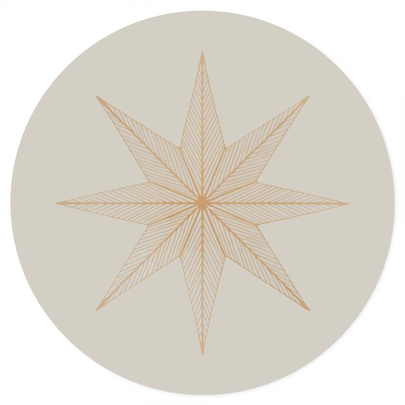 Adesivo murale Stella geometrica d'oro - Magnusson - Rotondo