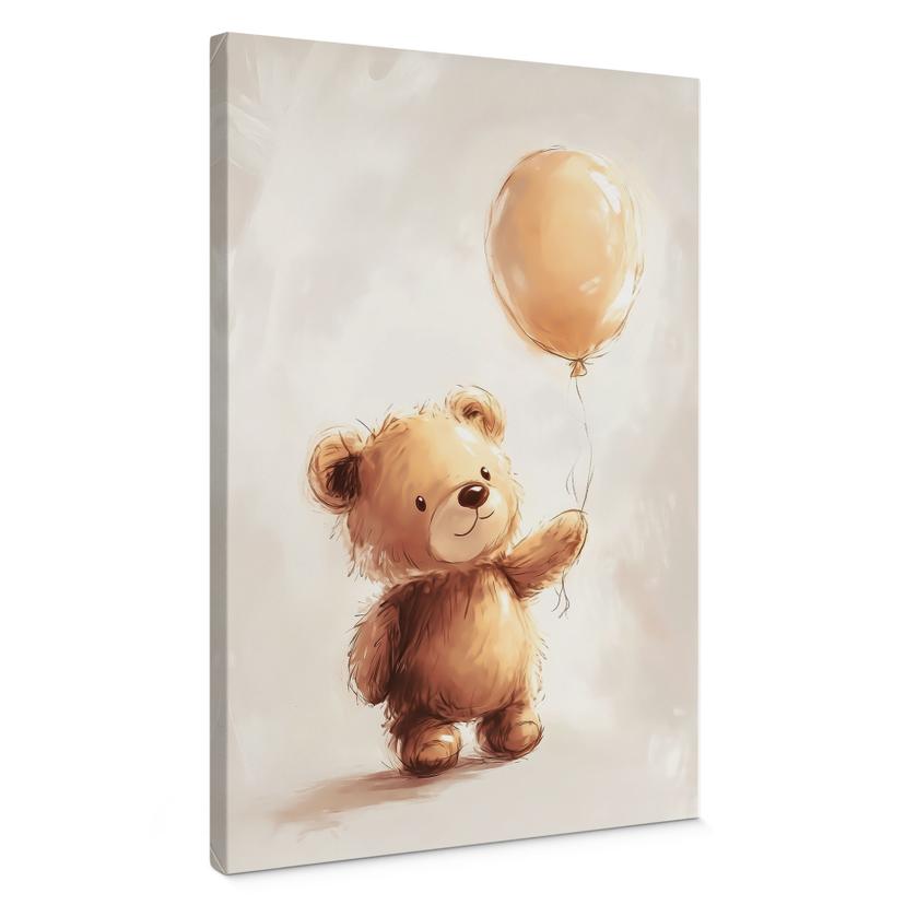 Canvasbillede Lille bamse med ballon - Magnusson