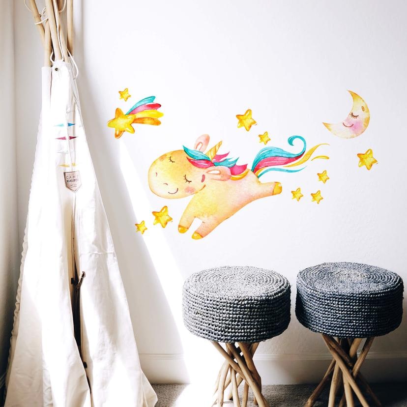 Muursticker Shiny de Eenhoorn