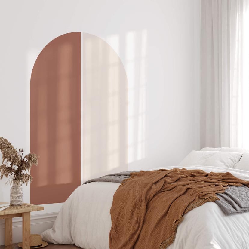 Adesivo murale Mezzi fiocchi (set di 2) - larghi - rosso-ruggine-beige