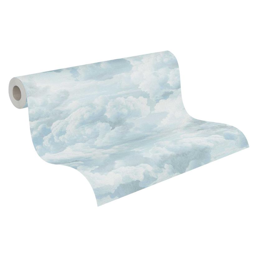 Papel pintado nube azul y blanca - Papel no tejido con motivo de cielo suave