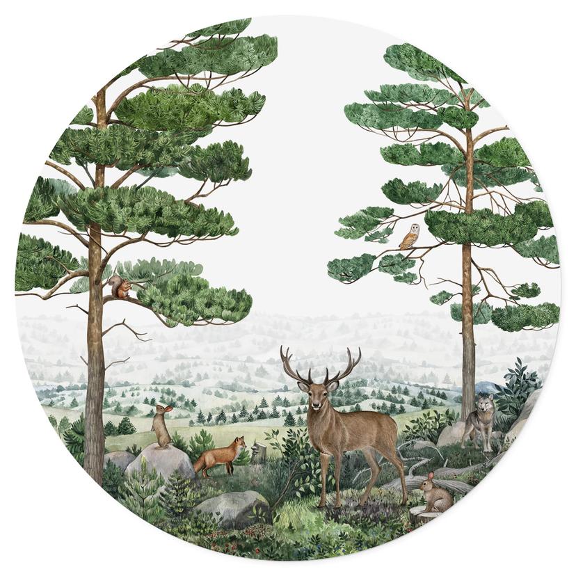 Adesivo murale Kikki Belle - Avventure di animali in campagna - Rotondo