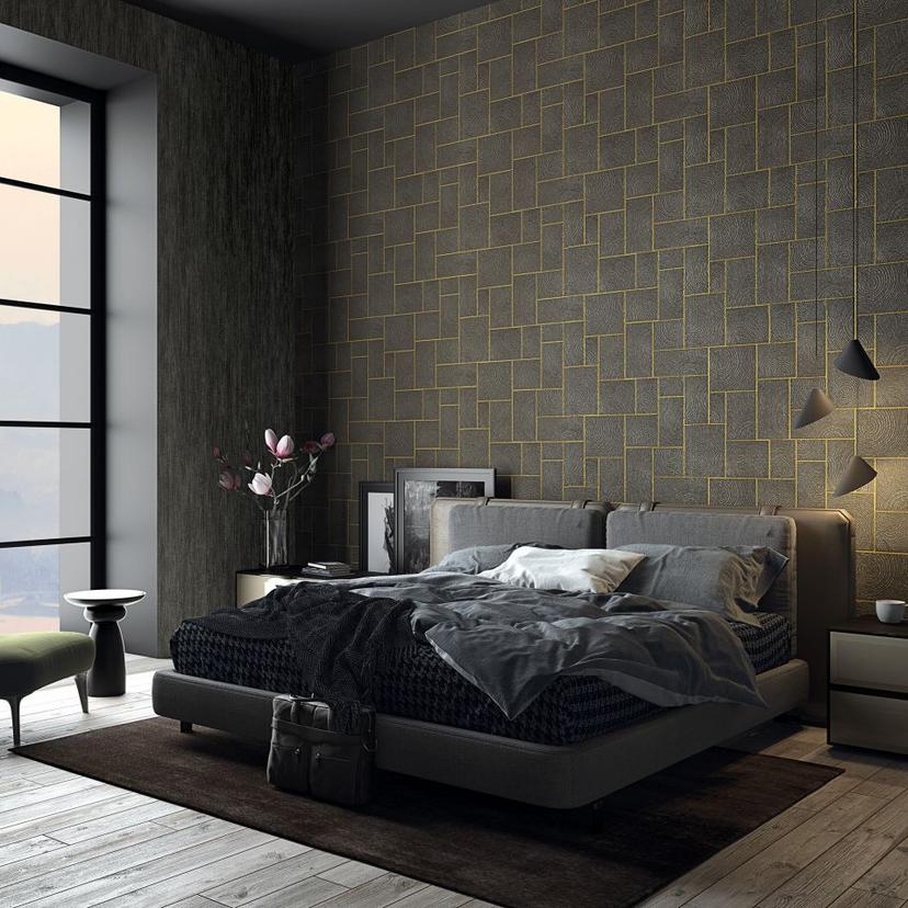 grafisk tapet, non-woven Naturlig Opulence sort