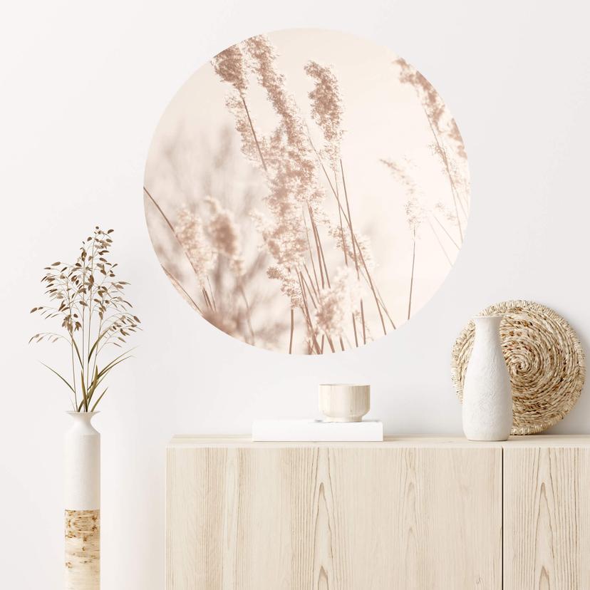 Wallsticker Græsser i sollys - Rund