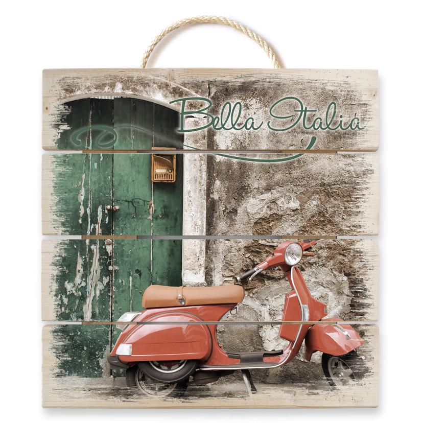 Stampa su legno - Scooter rosso