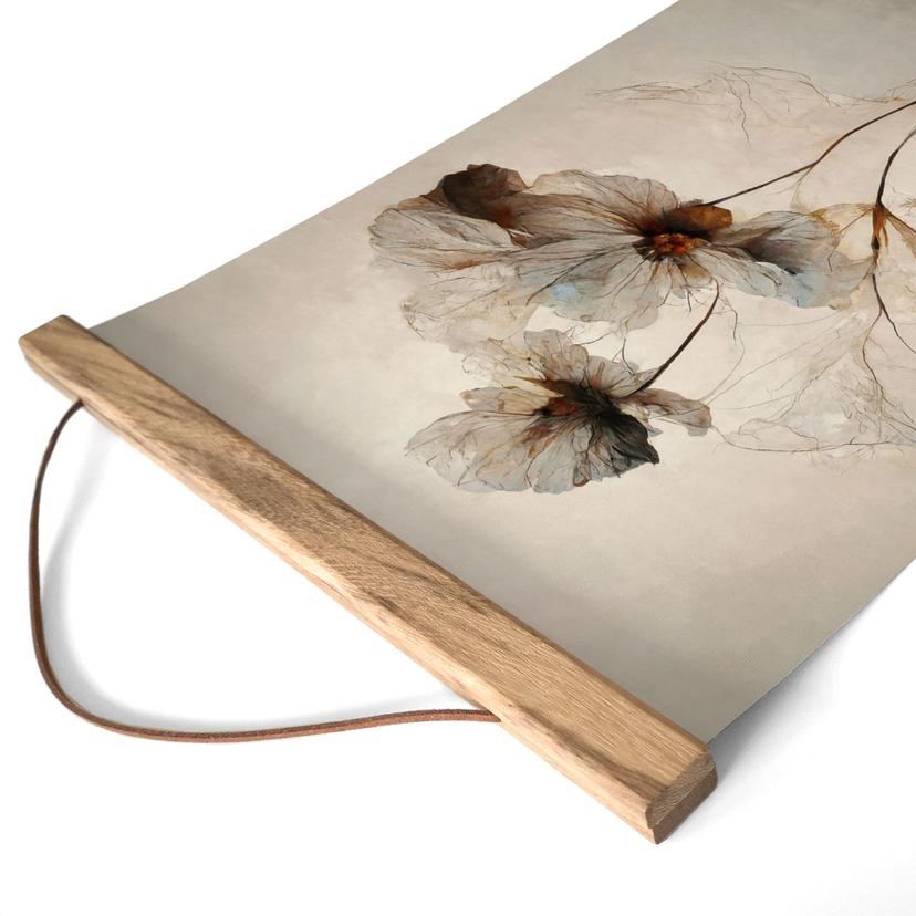 Textil poster torkade blommor - förgänglighetens elegans - Treechild