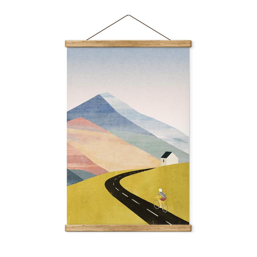 Tekstil plakat Cyklister i bjergene - Rivers
