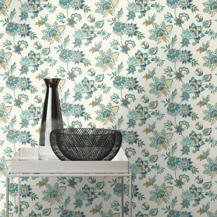 Papier peint intissé Rasch, papier peint à motifs Salsa blanc crème