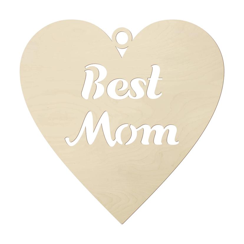 Decoro in legno - Best Mom Heart