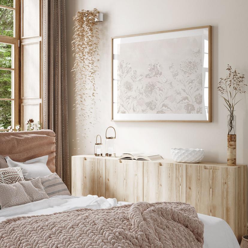 Flowers Poster Vildblommor i kritlook Greige - Bloomery Decor