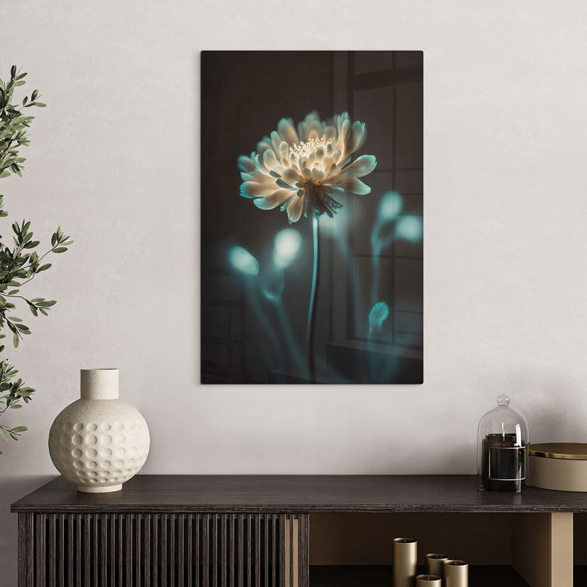 Stampa su vetro Cuore di fiore luminoso - Treechild