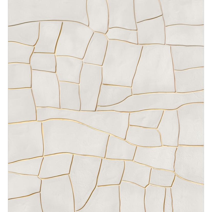 Fotomurale effetto pietra - motivo astratto di crepe in beige - Alma
