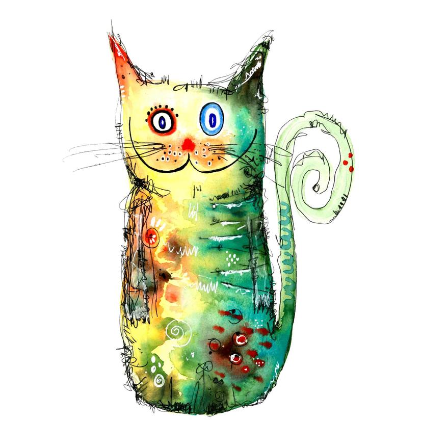 Muursticker Hagenmeyer – Crazy Cat
