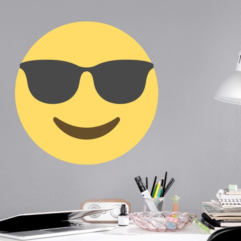 Muursticker Emoji Zonnebril