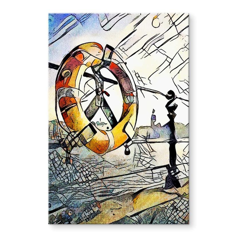Akrylbillede Zamart - Kandinsky møder Hamborg ved havnen