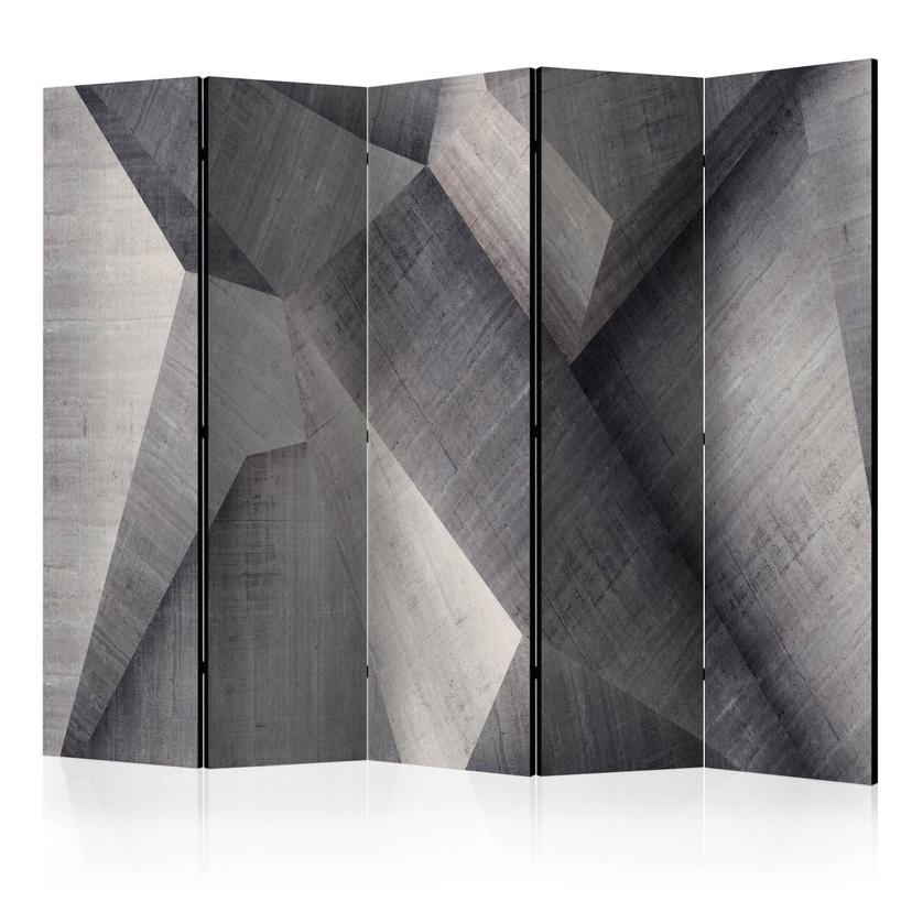 Rumdeler - Abstrakte betonblokke, 5-delt - 225x172 cm