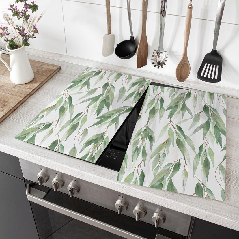 Kogeplade med grene og grønne blade - UN Designs
