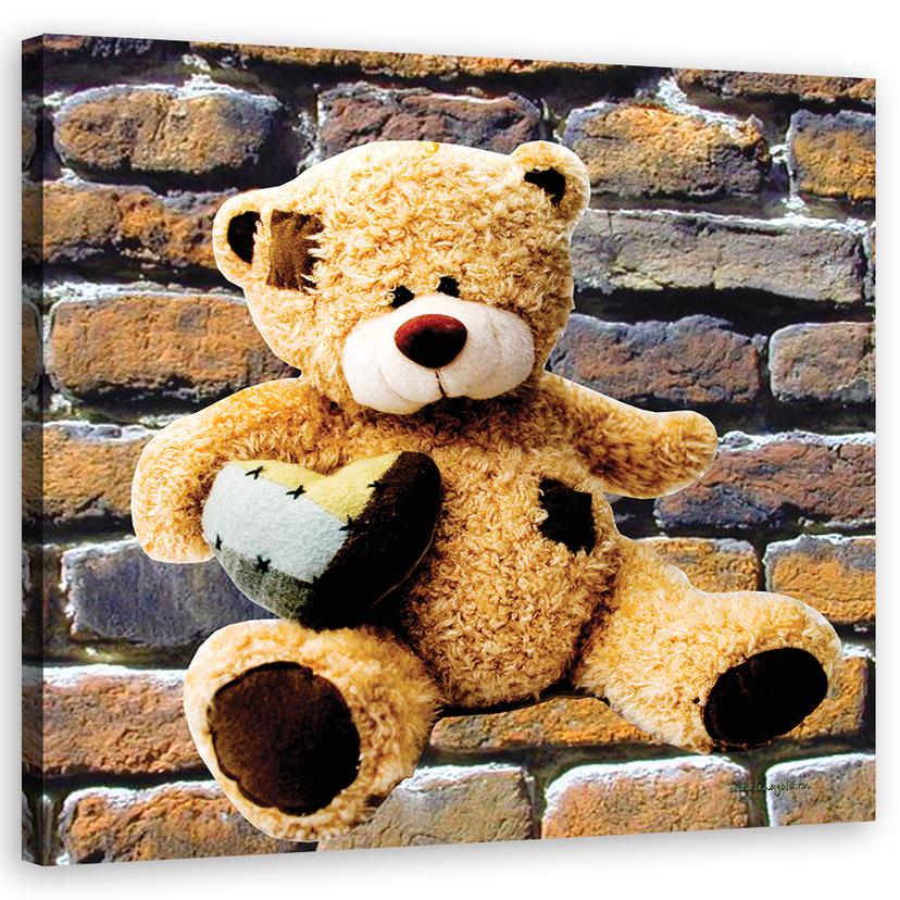 Canvasbillede, bamse med hjerte