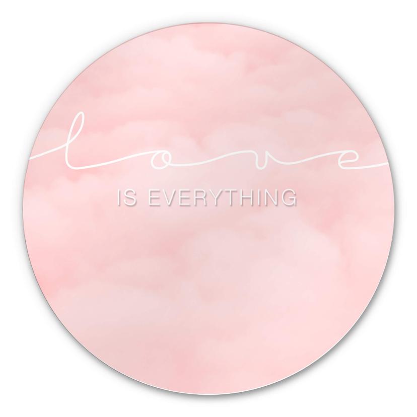 Wandcirkel Alu-Dibond Love is Everything