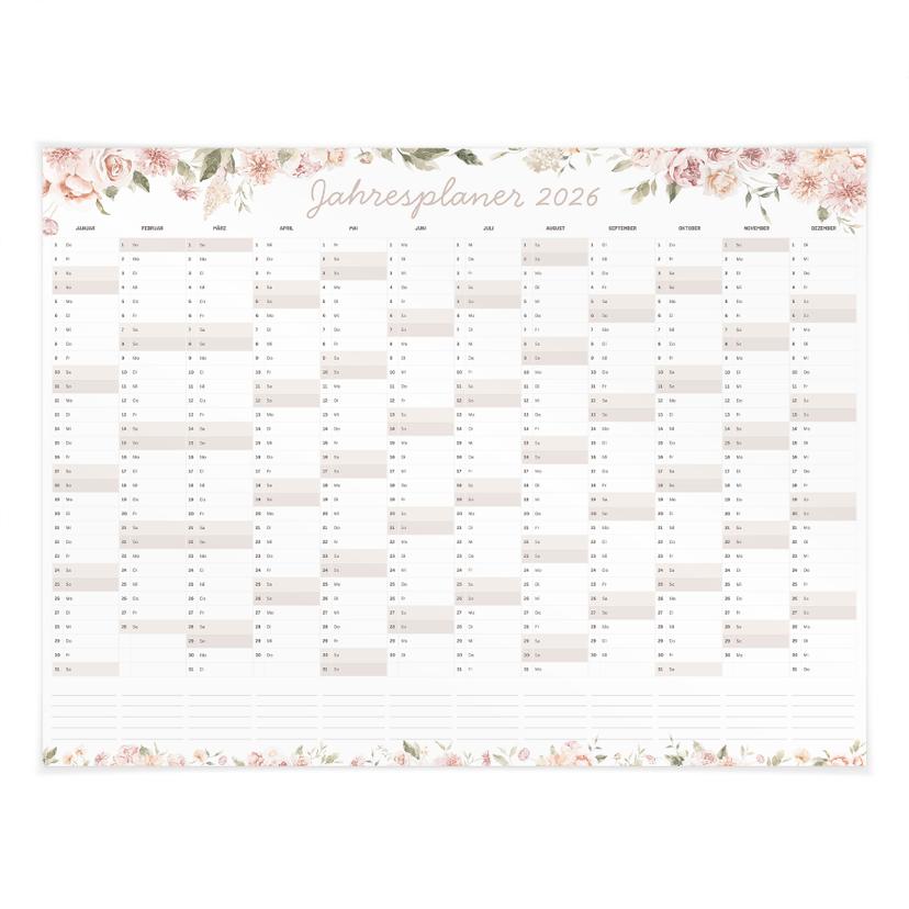 Poster Jahresplaner Kalender 2026
