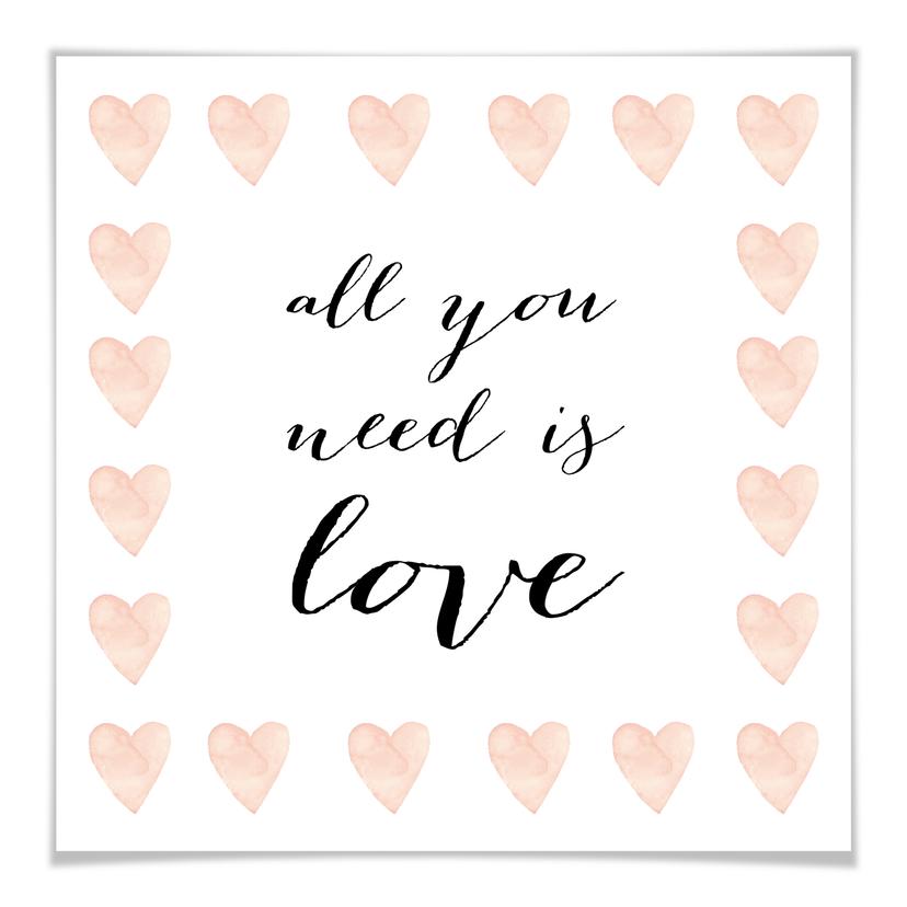 Poster Confetti & Cream - All you need is love