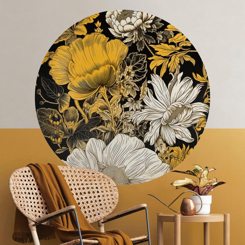 Wall Sticker Blomsterpragt i okker - Jaszke