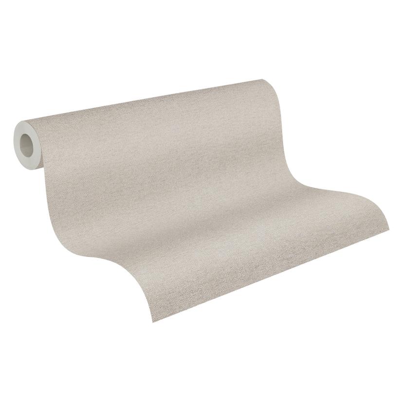 Papel pintado sencillo con aspecto de lino marrón beige - Papel pintado no tejido de textura lisa
