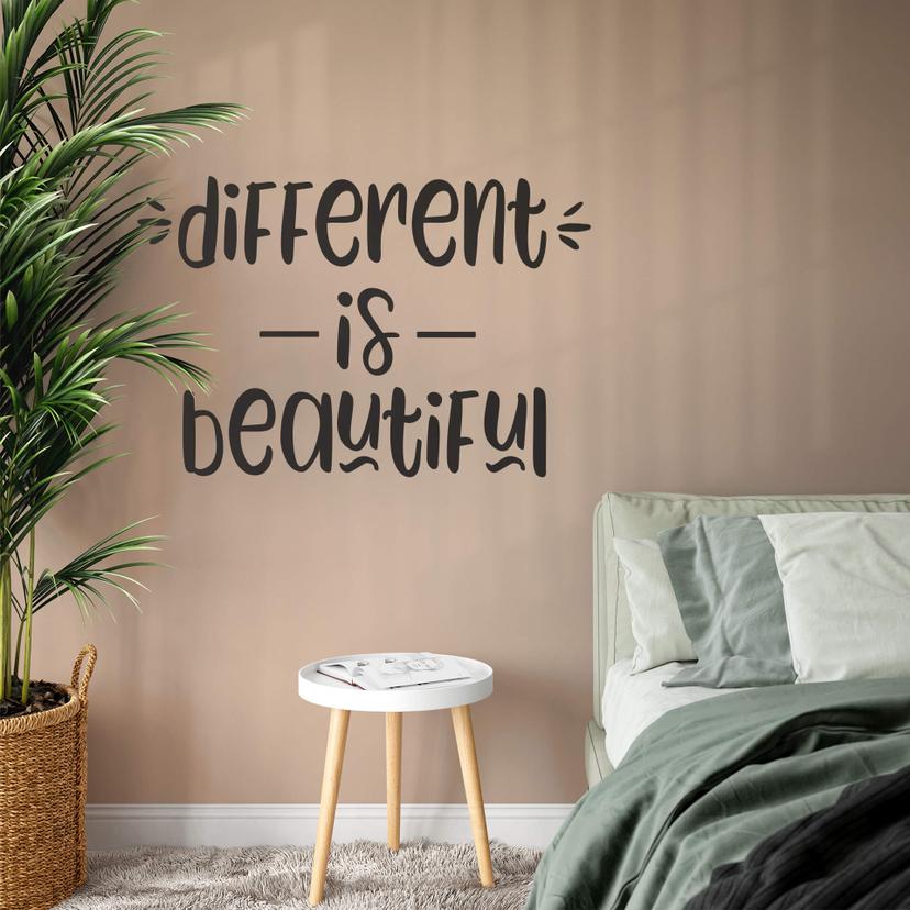 Muursticker Different is beautiful