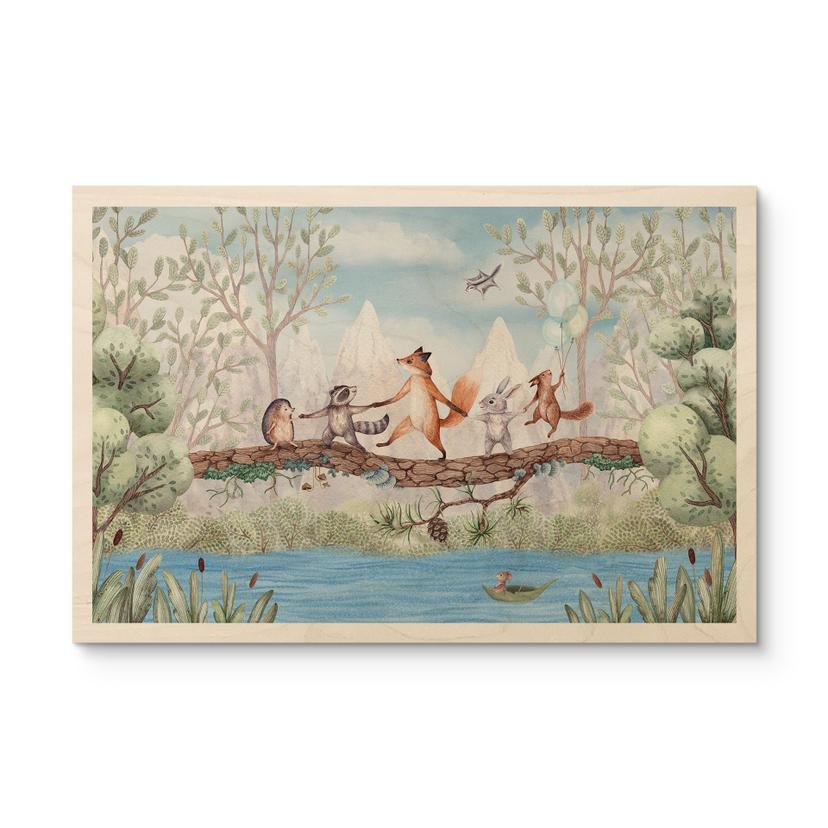 Houten Wanddecoratie Dierenuitstapje in de Natuur - Oliver Robins