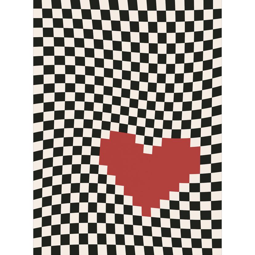 Fototapet för optisk illusion: hjärta i pixelstil - Kerr-Dineen