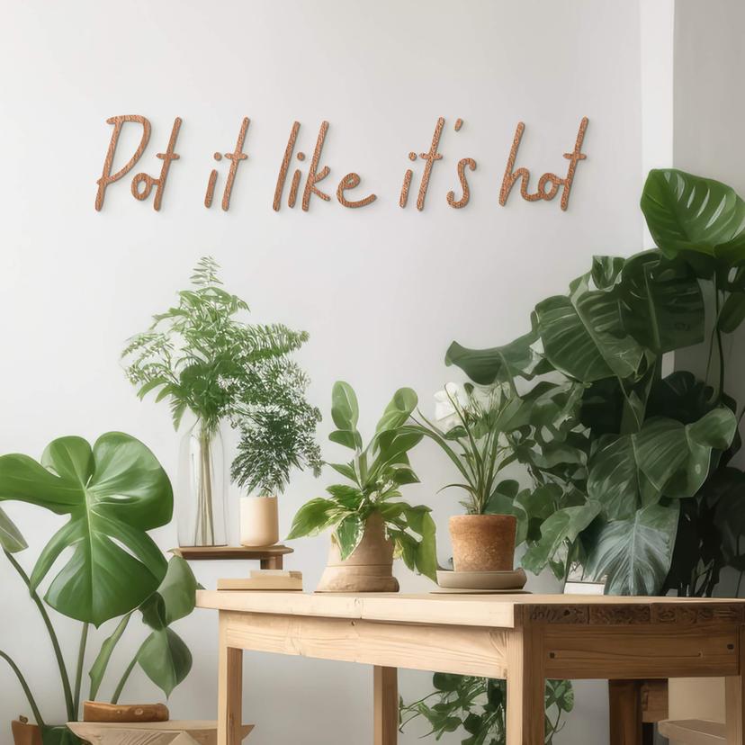 Træ vægdekoration mahogni finer Pot it like it's hot