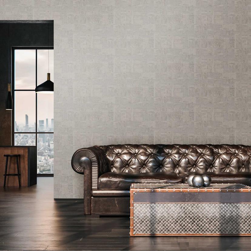 Tekstureret tapet med let glans i grå - tapet i betonlook - moderne non-woven tapet