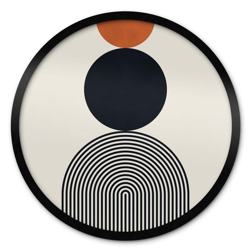 Póster Líneas y círculos abstractos en armonía - Costa - Redondo