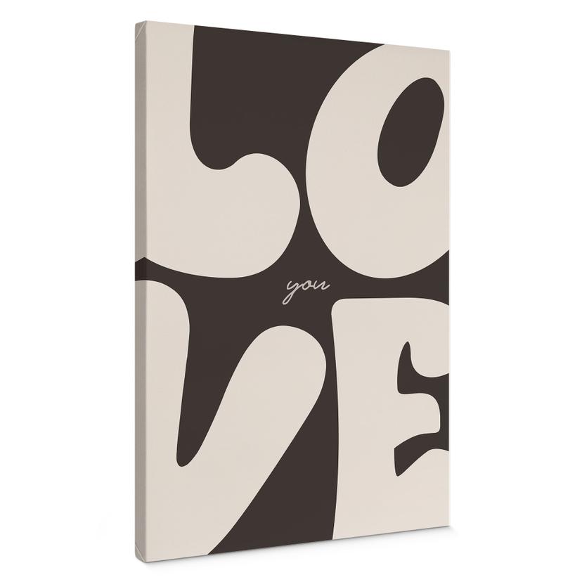 Canvasbillede Love you Retro Letters