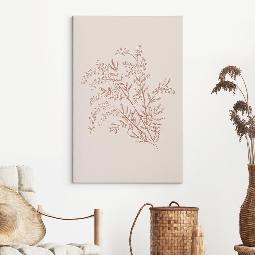 Stampe su tela Ramo di acacia in colori moka - Illustrazione di anice