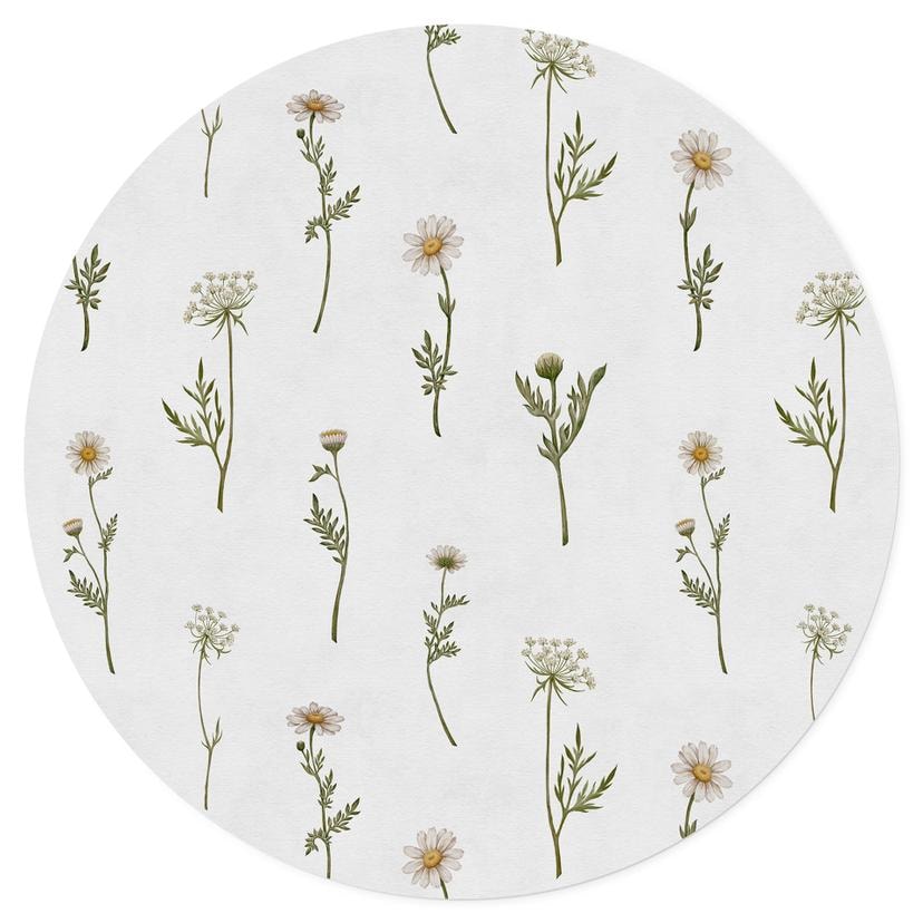 Adesivo murale romantico con fiori di campo - Kikki Belle - Rotondo