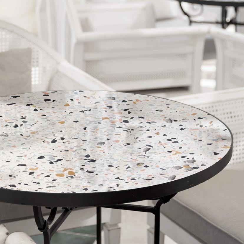 Plateau de table en verre - Terrazzo - Rond