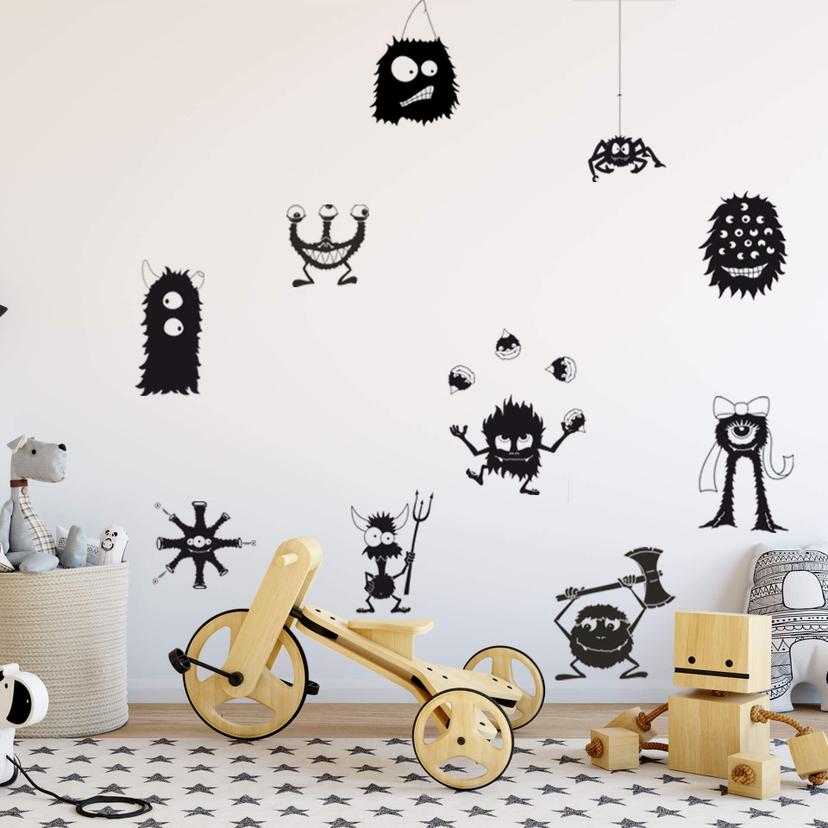 Sticker mural - Set de monstres