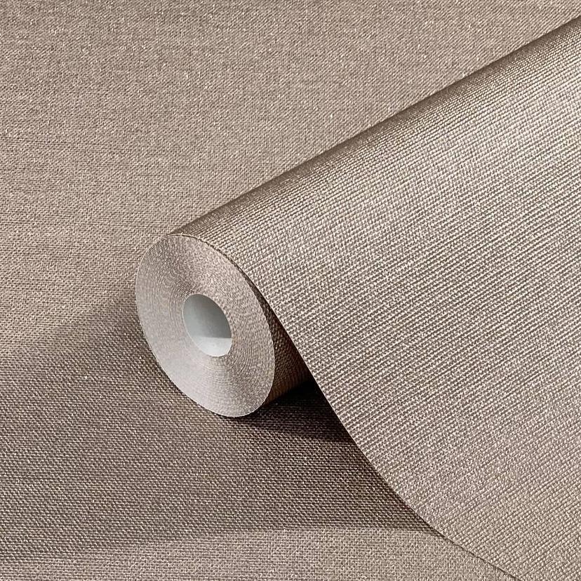 Non-woven tapet med et let struktureret look i massiv kobberstruktur