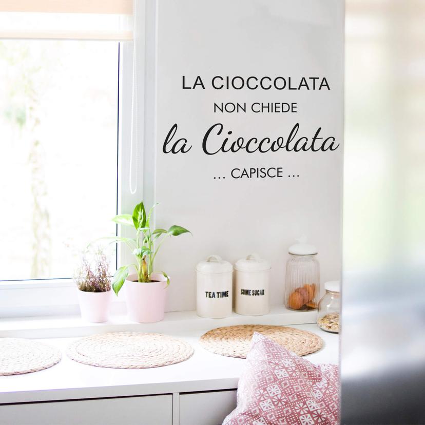 Wandtattoo La cioccolata non chiede...