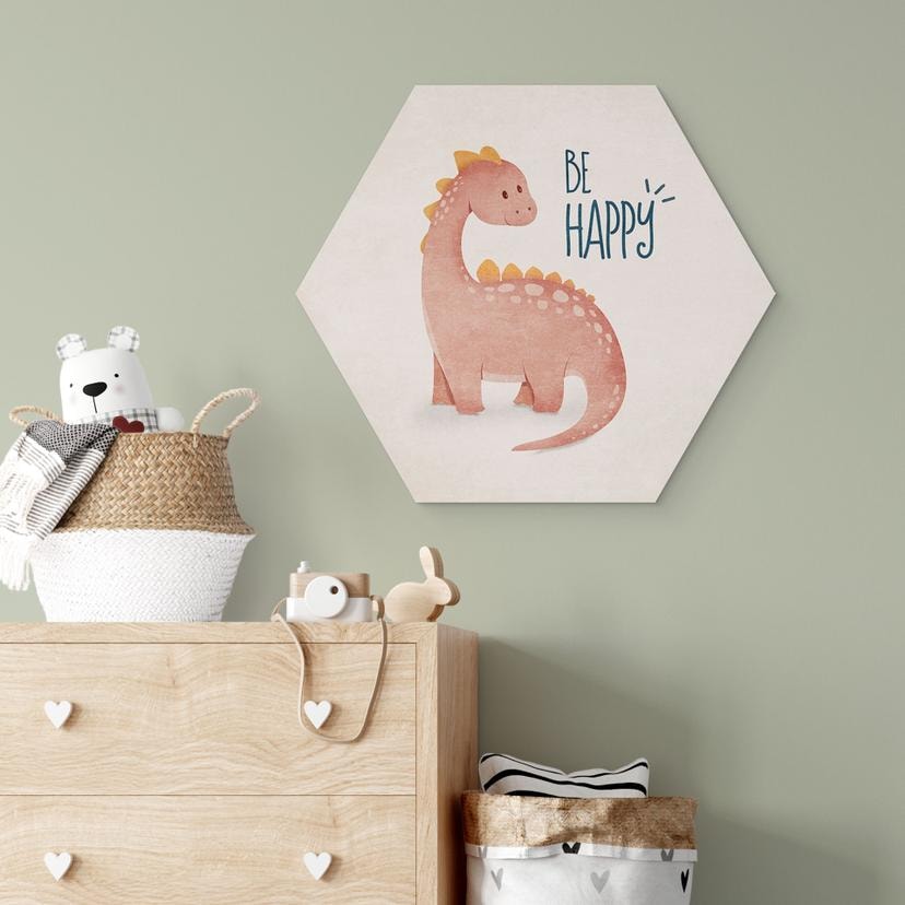 Esagono Alu-Dibond Dino Be Happy - Brachiosauro - Tunaboylu