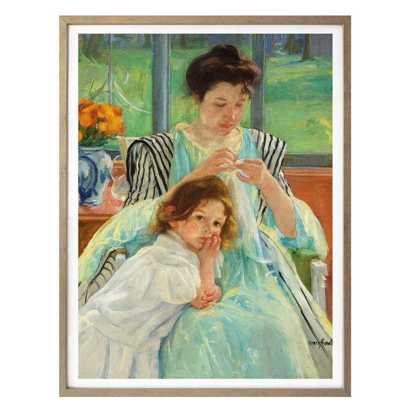 Póster - Cassatt - Una joven madre cose