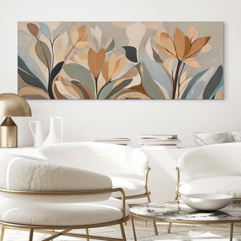 Wandbild Emil's Bloom - Abstrakte Blumen - Sir Edward x Grigory Gladarev - Alu-Dibond Panorama