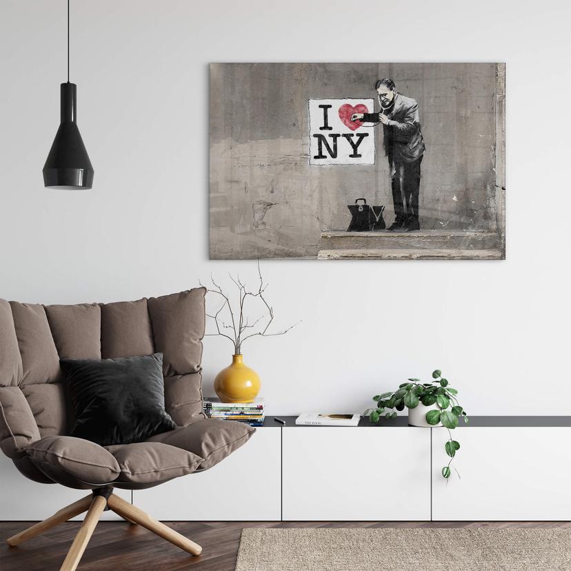 Tableau sur verre acrylique Banksy - I love New York