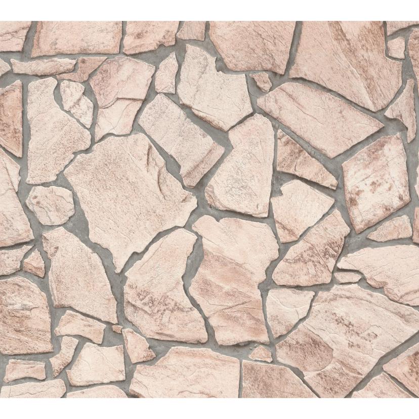 A.S. Création - carta da parati Wood'n Stone colore beige, marrone, grigio