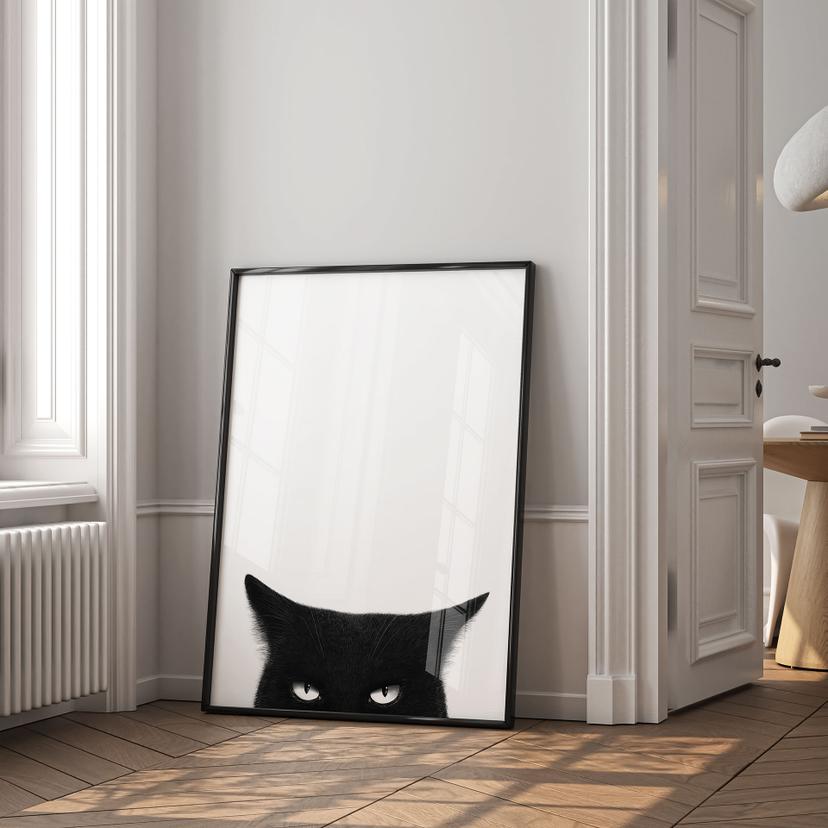 Poster Blik van een zwarte kat - Korenkova
